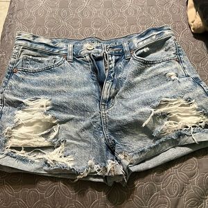 American eagle denim shorts with hole detail